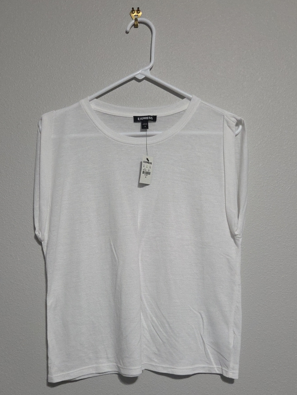 Express White Crewneck Short Sleeve Top